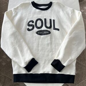 Soulcycle SOUL Sam Crewneck Oversized White Black Contrast Sweatshirt Unisex XL
